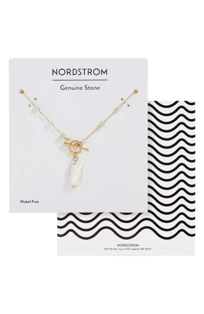 Nordstrom Beaded Freshwater Pearl Pendant Necklace In Gold/ Pearl/ Rose
