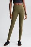 Zella Live In High Waist Leggings In Olive Night