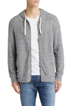 Faherty Surf Organic Cotton Blend Zip-up Hoodie In Grey Storm Heather