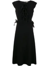 Bottega Veneta Tiered-ties Crepe Midi Dress In Black