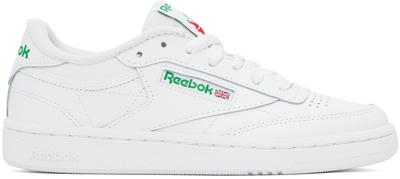 Reebok Club C 85 Vintage Leather Sneakers In Ftwwht/ftwwht/goldmt