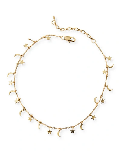 Tai Star & Moon Anklet In Gold