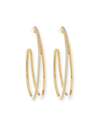 Tai Large Split Hoop Earrings W/ Pave In Gold