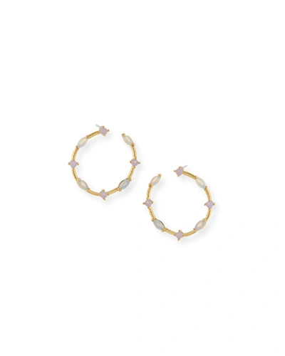 Tai Front-facing Rose Stone Earrings In Gold