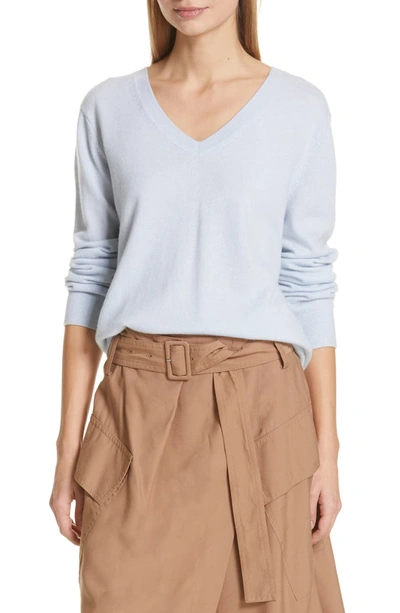 Vince Weekend V-neck Cashmere Pullover Sweater In H Glacier