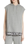 Opening Ceremony Elastic-logo Sleeveless Hoodie Vest In Heather Grey