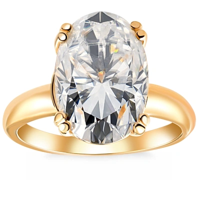 Pompeii3 Certified 5.07ct Oval 18k Yellow Gold Diamond Engagement Ring Lab Grown In Multi