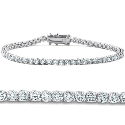Pompeii3 10ct Pear Shape Diamond Tennis Bracelet Wide 21.9g 14k White Gold Lab Grown In Multi