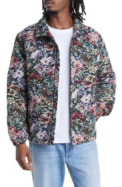 Native Youth Floral Jacquard Padded Jacket In Black