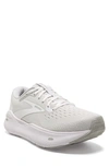 Brooks Ghost Max Running Shoe In White/ Oyster/ Metallic Silver