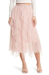 Nikki Lund Wendy Beaded Tulle Skirt In Pink