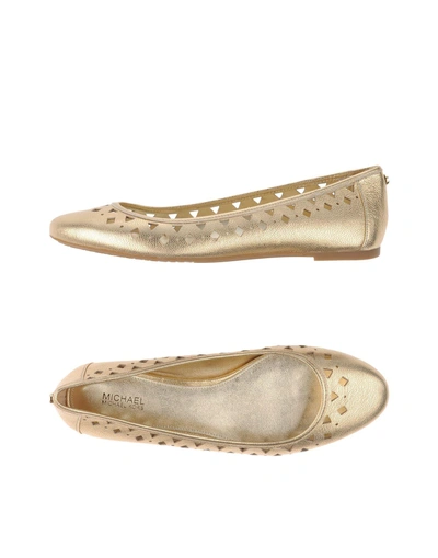 Michael Michael Kors Ballet Flats In Gold