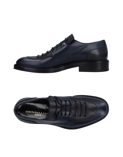 John Galliano Laced Shoes In Dark Blue