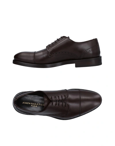 John Galliano Lace-up Shoes In Dark Brown