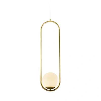 Vonn Lighting Capri Vcp2105ab 7" Integrated Led Pendant Lighting Fixture In Antique Brass With Glass Shade