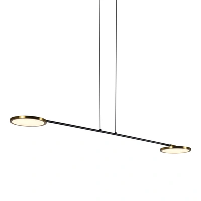 Vonn Lighting Torino Vap2192ab 39" Integrated Led Pendant Lighting Fixture With Rotating Led Disks In Antique Bras