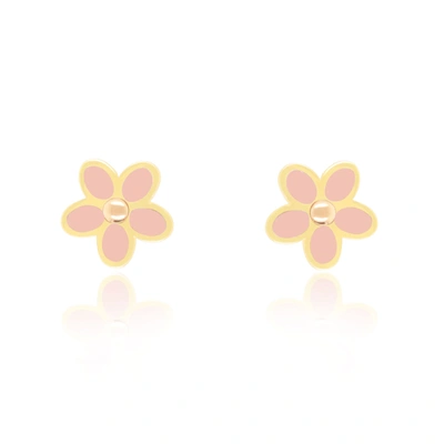 The Lovery Pink Mother Of Pearl Flower Stud Earrings