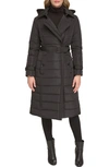 Kenneth Cole New York Quilt Trench Puffer Jacket In Black