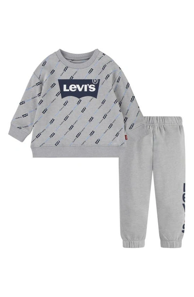 Levi's® Babies' Logo Sweatshirt & Joggers Set In Light Gray Heather