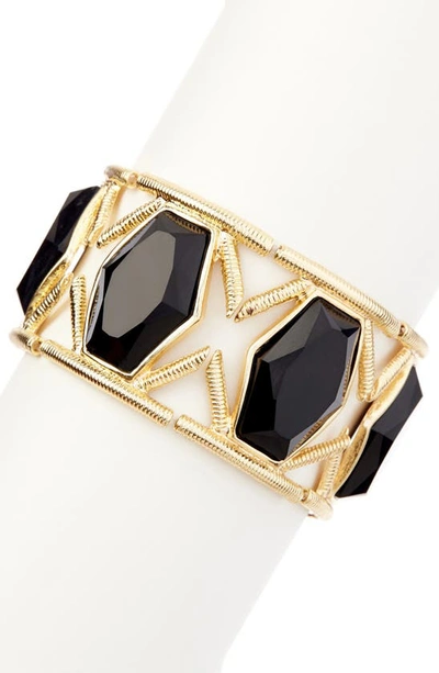 Olivia Welles Geometric Stone Bracelet In Black