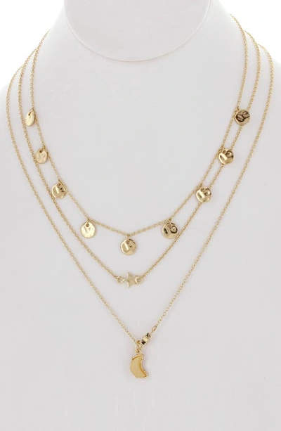 Olivia Welles Nightfall Druzy Multilayer Necklace In Gold