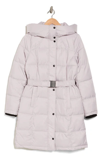 Sam Edelman Hooded Belted Puffer Jacket In Lilac