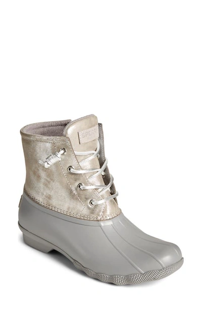 Sperry Saltwater Duck Boot In Silver