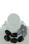 Olivia Welles Riva Statement Earrings & Bib Necklace Set In Black