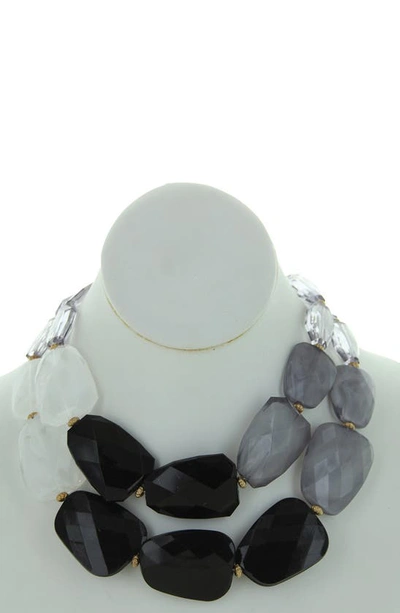Olivia Welles Riva Statement Earrings & Bib Necklace Set In Black
