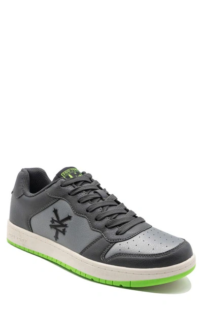 Zoo York Burly Faux Leather Skate Sneaker In Grey/ Green