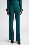 Lafayette 148 Gates Crepe Flare Leg Pants In Deep Ivy