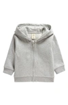 Tucker + Tate Babies' Organic Cotton Blend Fleece Zip Hoodie In Grey Light Heather