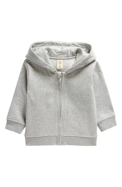 Tucker + Tate Babies' Organic Cotton Blend Fleece Zip Hoodie In Grey Light Heather