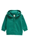 Tucker + Tate Babies' Organic Cotton Blend Fleece Zip Hoodie In Green Evergreen