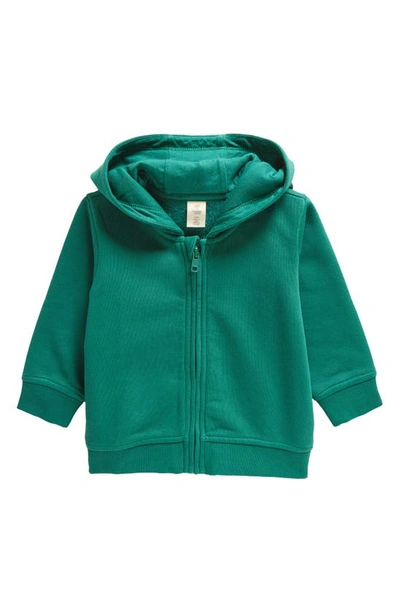 Tucker + Tate Babies' Organic Cotton Blend Fleece Zip Hoodie In Green Evergreen