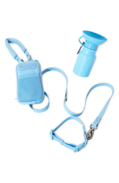 Springer Dog Walk Bag & 15 Oz. Water Bottle Set In Sky Blue