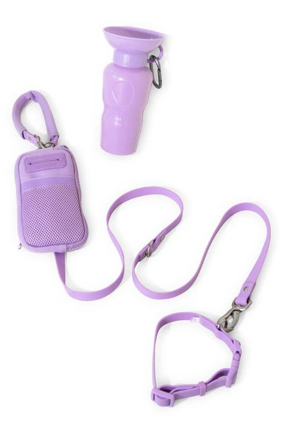 Springer Dog Walk Bag & 22 Oz. Water Bottle Set In Lilac