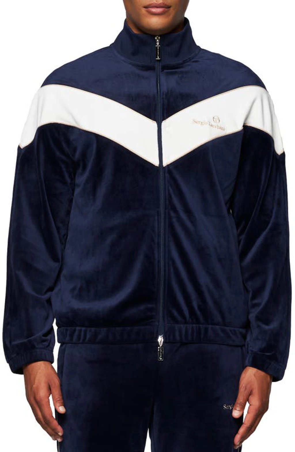 Sergio Tacchini Gallone Colorblock Velour Track Jacket In