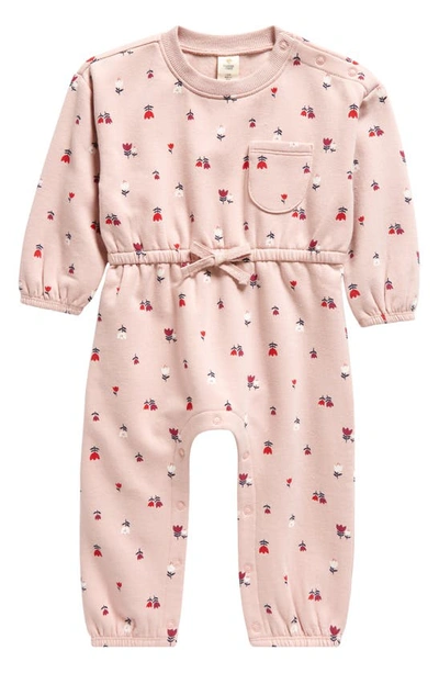 Tucker + Tate Print Fleece Romper In Pink Puff Astrid Floral