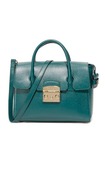 Furla Metropolis Small Satchel In Petrolio | ModeSens