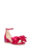 Betsey Johnson Kids' Maddy Ankle Strap Bow Sandal In Fuchsia