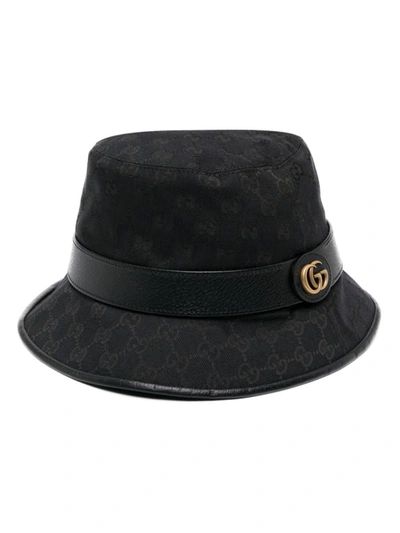 Gucci Cruise Gg Supreme Fedora Hat In Black