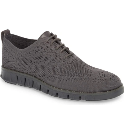 Cole Haan Zerogrand Stitchlite Wingtip In Magnet/ Grey