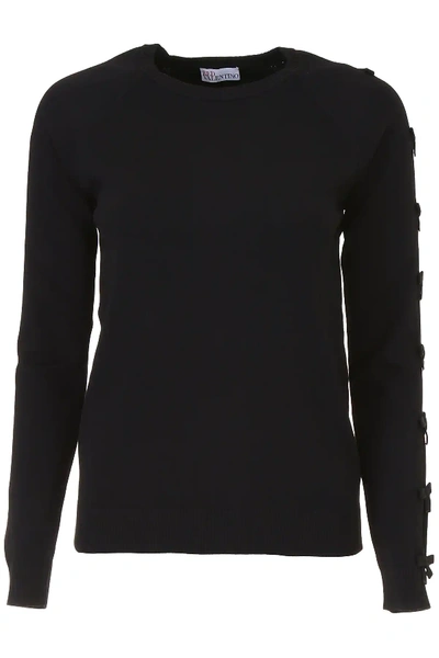 Red Valentino Knit Top With Bows In Black