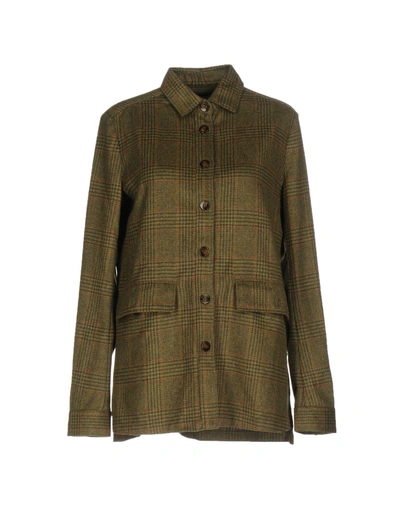 Peuterey Checked Shirt In Military Green