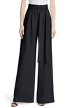 Milly Italian Cady Trapunto Tie Waist Trousers In Navy