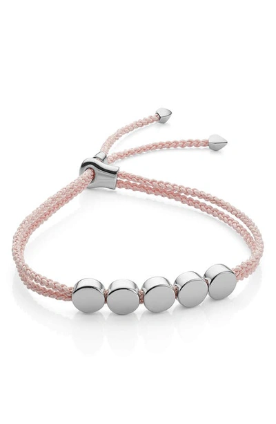 Monica Vinader Beaded Friendship Bracelet In Ballet Pink/ Silver