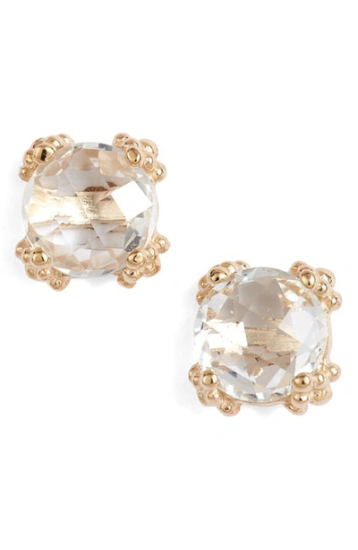 Anzie Dewdrop White Topaz Stud Earrings In Gold/ White Topaz