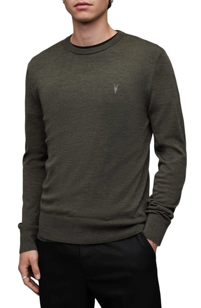 Allsaints Mode Slim Fit Wool Sweater In Dark Green