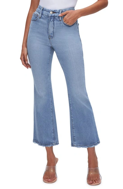 Good American Good Legs Crop Mini Bootcut Jeans In Blue